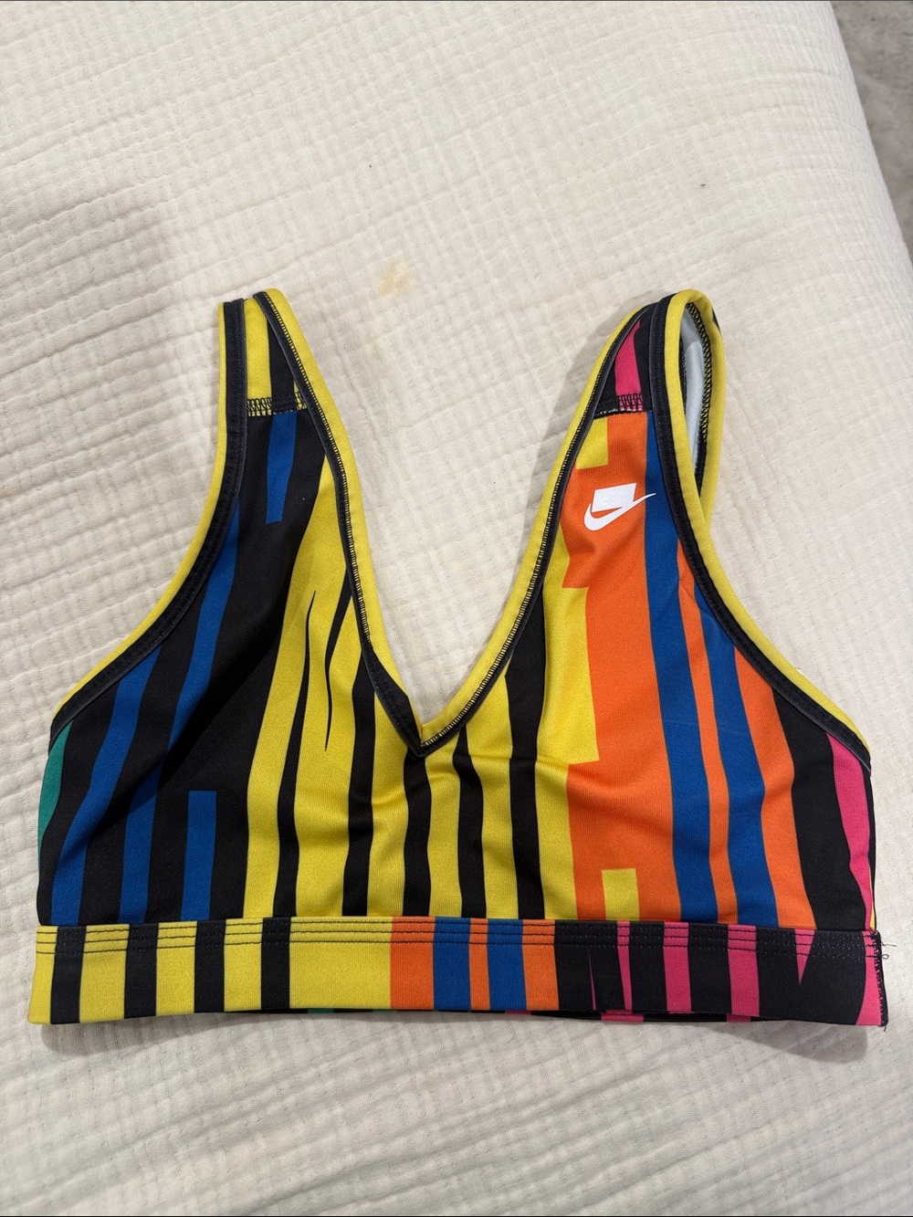 Nike Women’s Multicolor Striped Sports Bikini Top